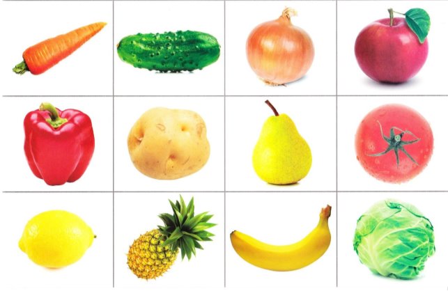 овочі та фрукти картинки для дітей